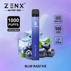 ZENX Air Puff 1000 Puffs Disposable Vape Pen - (Nic 2% 5 Vape/Box)