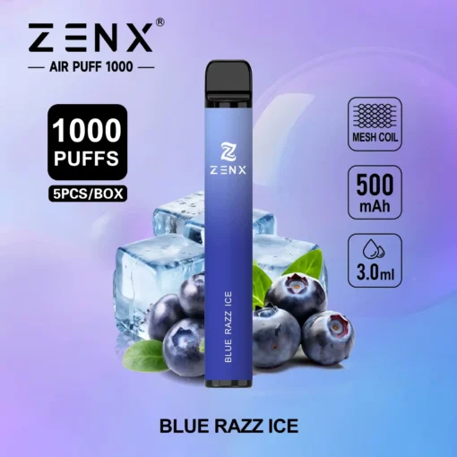 ZENX Air Puff 1000 Puffs Disposable Vape Pen - (Nic 2% 5 Vape/Box)