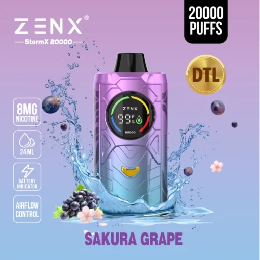 ZENX StormX 20000 Puffs Direct to Lung(DTL) Airflow Control Disposable Vape - 24ML
