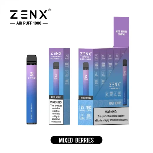ZENX Air Puff 1000 Puffs Disposable Vape Pen - (Nic 2% 5 Vape/Box)
